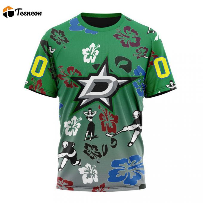 Dallas Stars Hawaiian Style Designs Unisex T-Shirt For Fans Gifts 2024 1