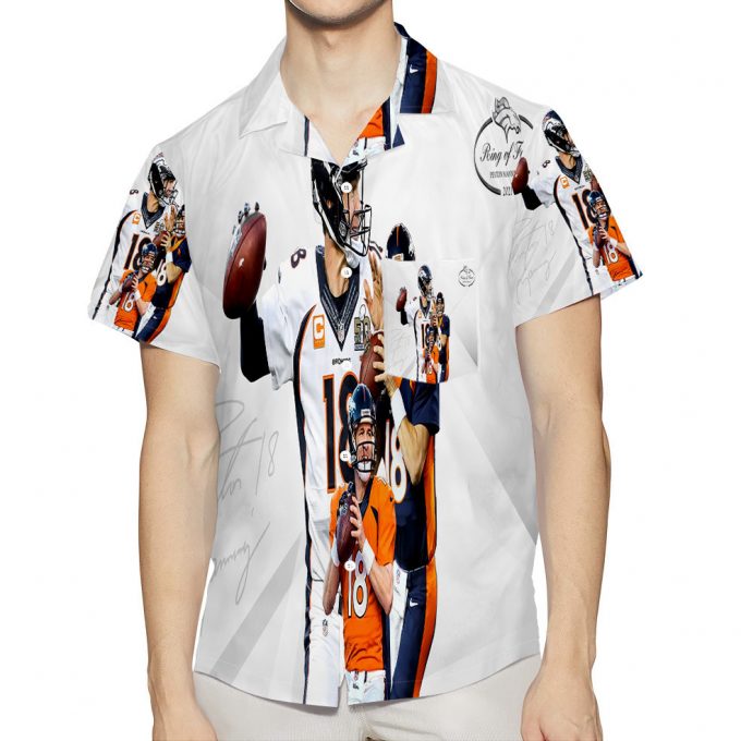 Denver Broncos 18 Peyton Manning V50 3D All Over Print Summer Beach Hawaiian Shirt With Pocket 1