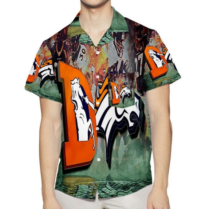 Denver Broncos Emblem V32 3D All Over Print Summer Beach Hawaiian Shirt With Pocket 1