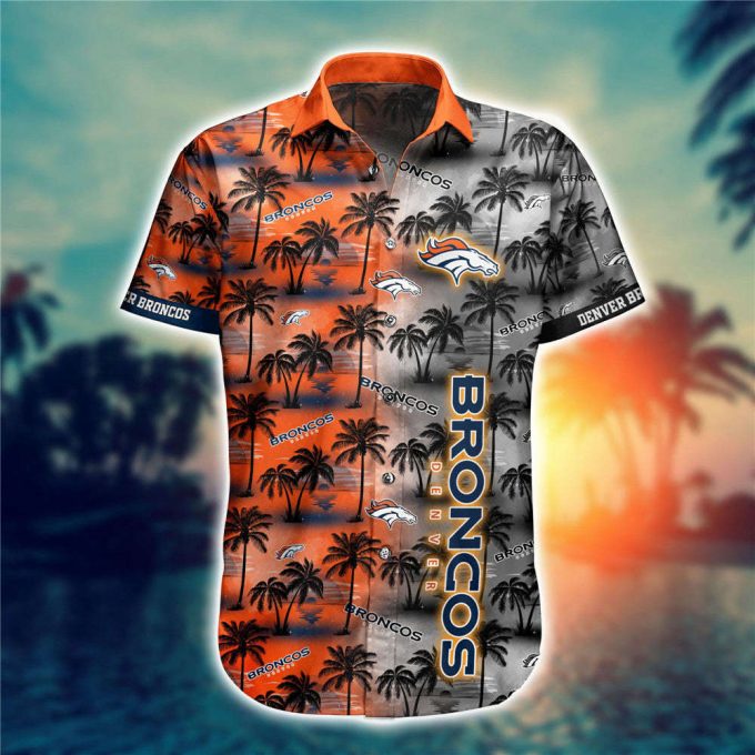 Denver Broncos Hawaiian Shirt Palm Tree Pattern 1