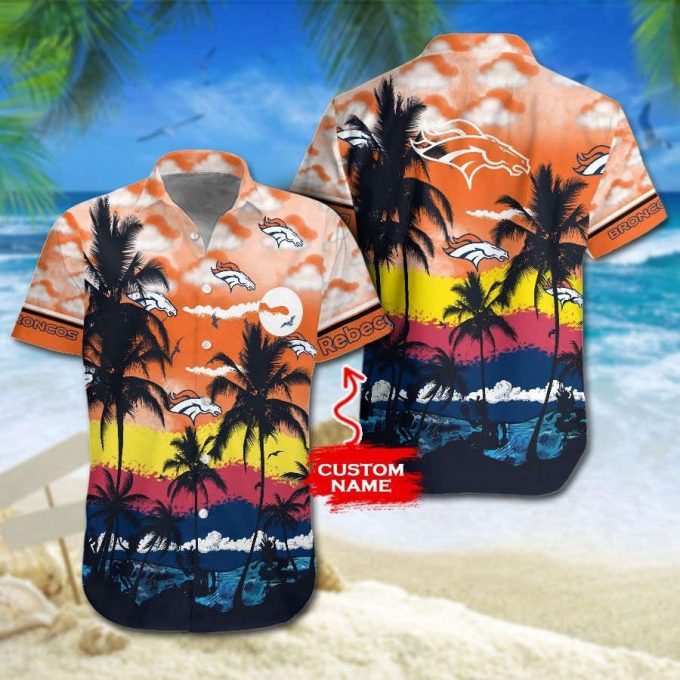 Denver Broncos Hawaiian Shirt Premium Hawaiian Shirt Custom Name Hawaiian Shirt 1