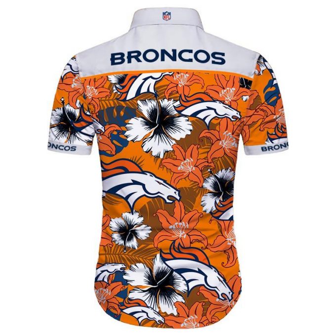Denver Broncos Hawaiian Shirt Tropical Flower Short Sleeve 2