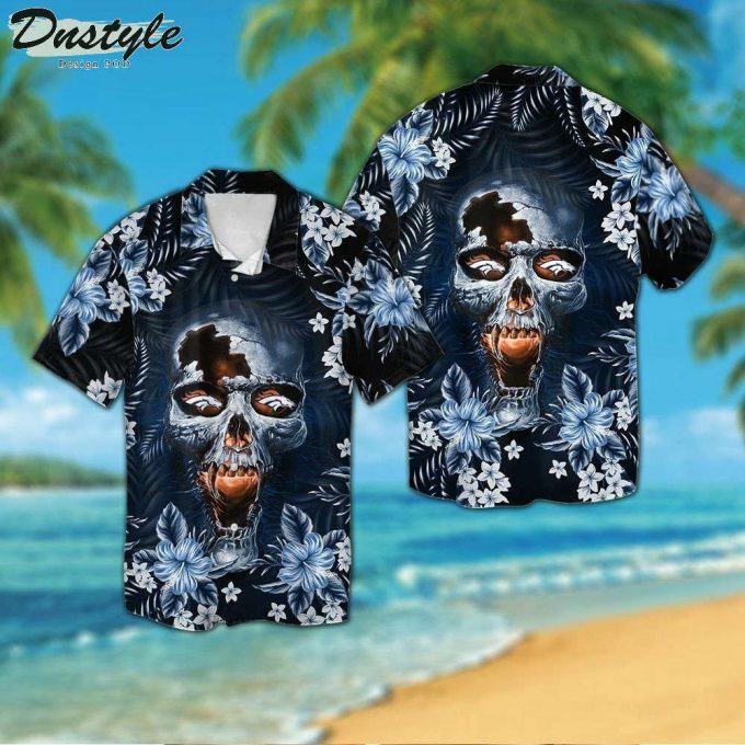 Denver Broncos Skull Tropical Aloha Hawaiian Shirt 1