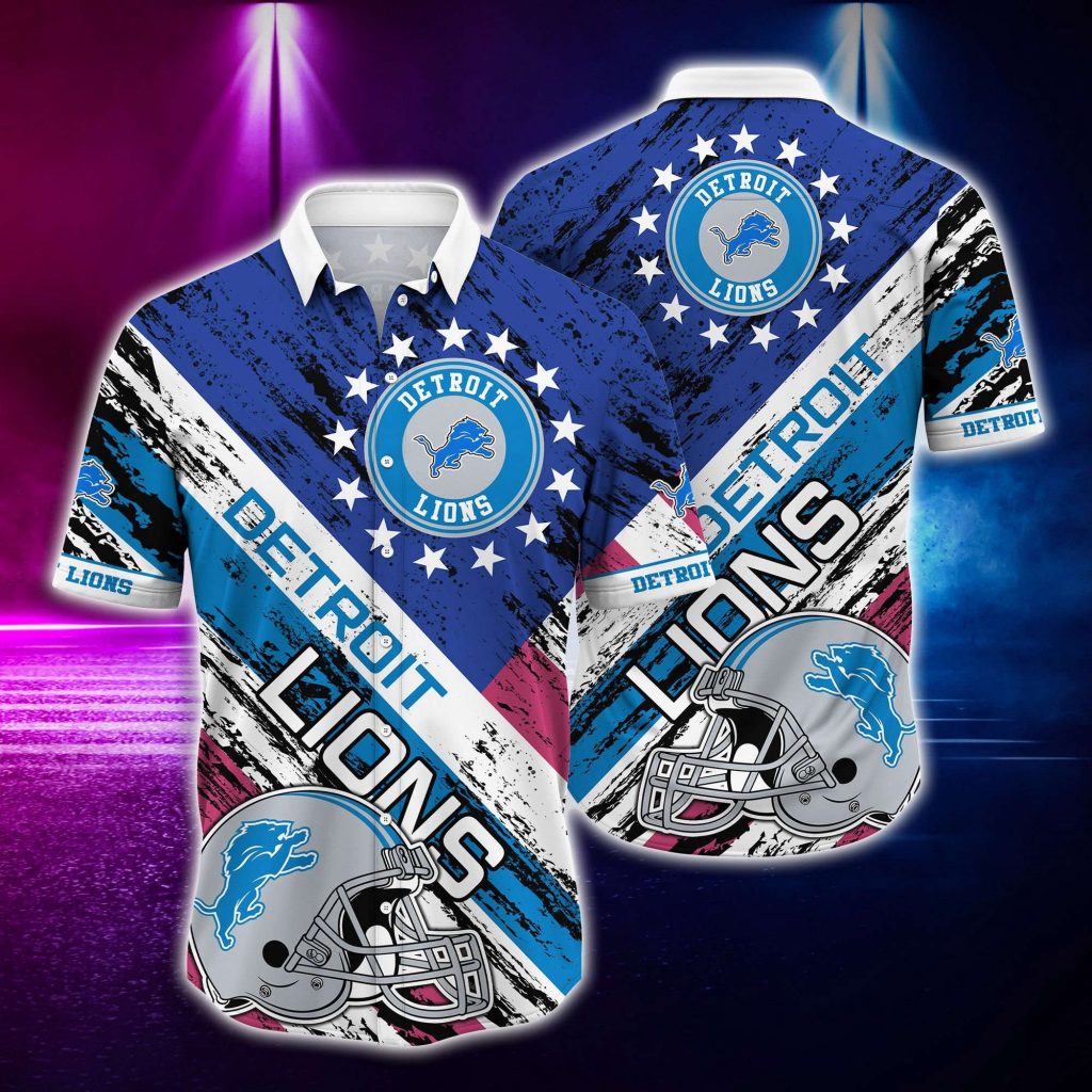 Detroit Lions Rugby Helmet Hawaiian Shirt: Stylish Fan Gear For Football Enthusiasts 2