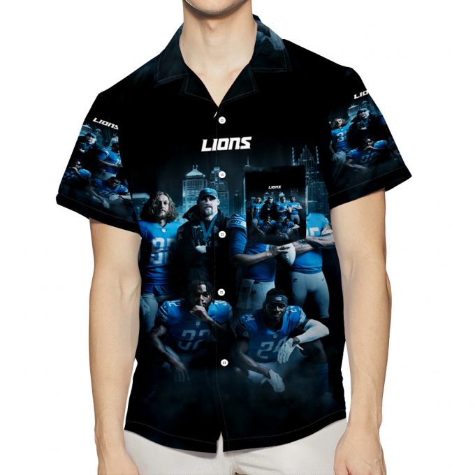 Detroit Lions Team 3D All Over Print Summer Beach Hawaiian Shirt With Pocket 1