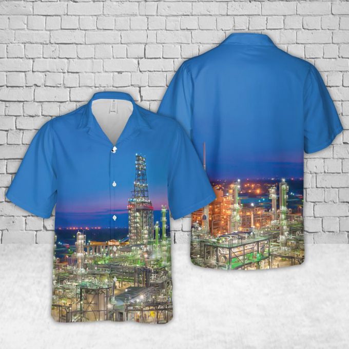 Detroit, Michigan, Detroit Refinery American Oil Refinery Marathon Petroleum Corporation Hawaiian Shirt 1