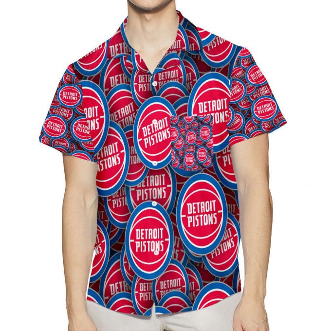 Detroit Pistons2 3D All Over Print Summer Beach Hawaiian Shirt With Pocket 1