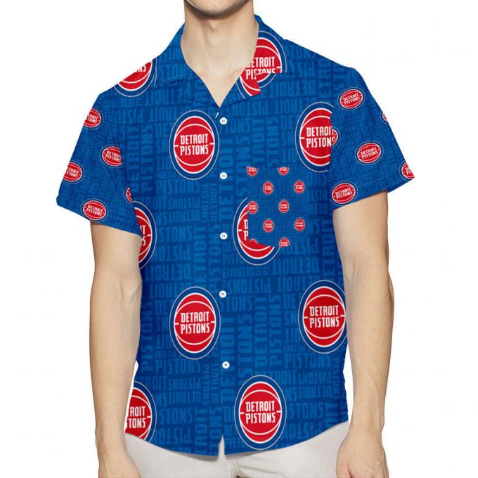 Detroit Pistons7 3D All Over Print Summer Beach Hawaiian Shirt With Pocket 1