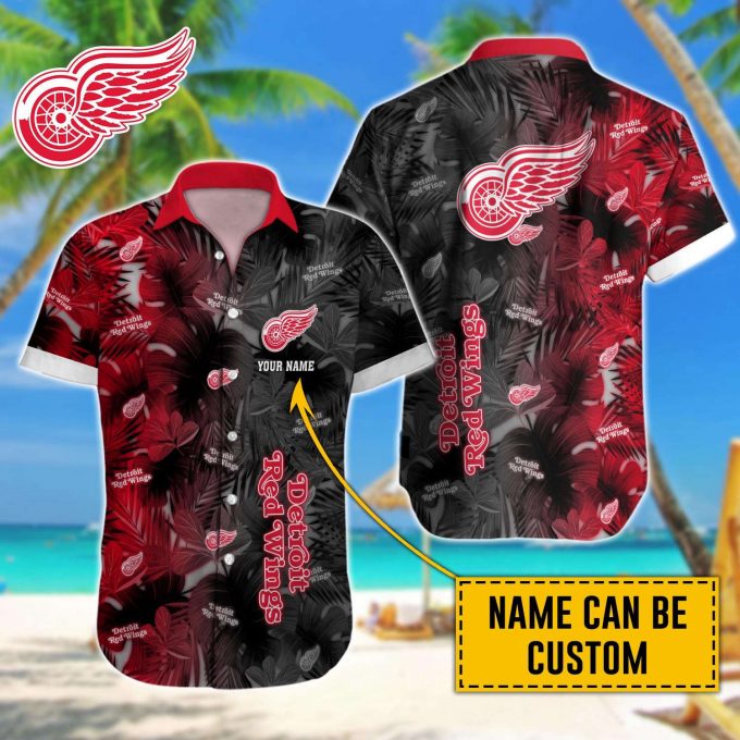 Detroit Red Wings Hawaiian Shirt Custom Name 1
