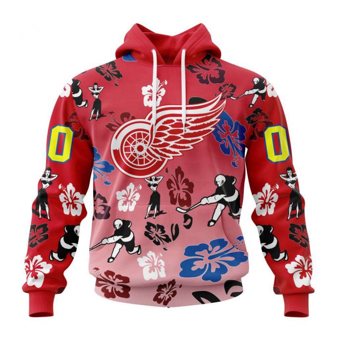 Detroit Red Wings Hawaiian Style Design For Fans Unisex Hoodie Hd4010 2