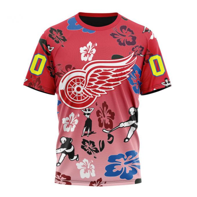 Detroit Red Wings Hawaiian Style Designs Unisex T-Shirt For Fans Ts3077 2