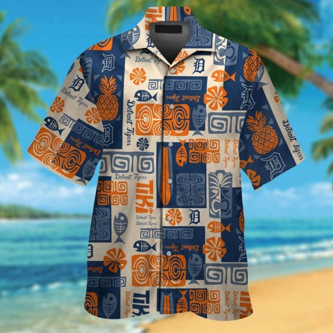 Detroit Tigers Short Sleeve Button Up Tropical Aloha Hawaiian Shirt Set For Men Women Gift For Fans 1