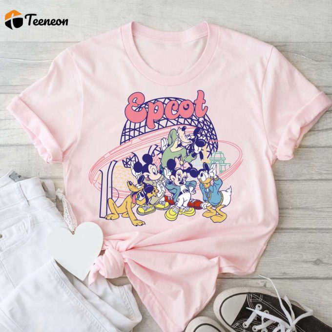 Disney Epcot Shirt, Monorail Shirt, Epcot Shirt, Disney Shirt, Disney World Shirt, Pastel Disney Tee, Vintage Disney Tee, Mickey And Friends 1