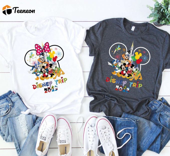 Disney Family Vacation 2023, Mickey And Minnie Head Shirt, Disneyland T-Shirt, Disneyworld T-Shirts, Disney Lover Tee, Disney Inspired Tee 1
