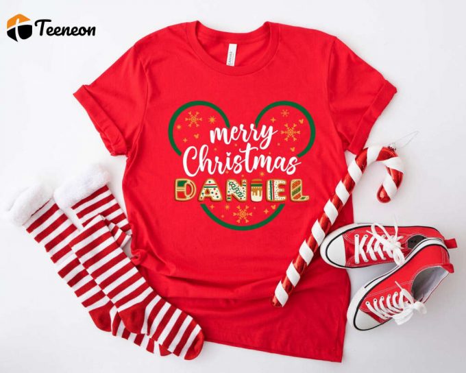 Disney Gingerbread Shirt, Christmas Disney Mickey Heat Shirt, Disney Christmas Shirt, Mickey Minnie Christmas Shirt, Christmas Family Shirt 1