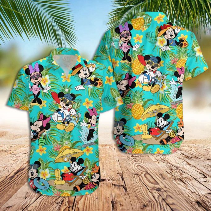 Disney Hawaiian Shirt Mickey Minnie Pineapple Hawaiian Shirt 1