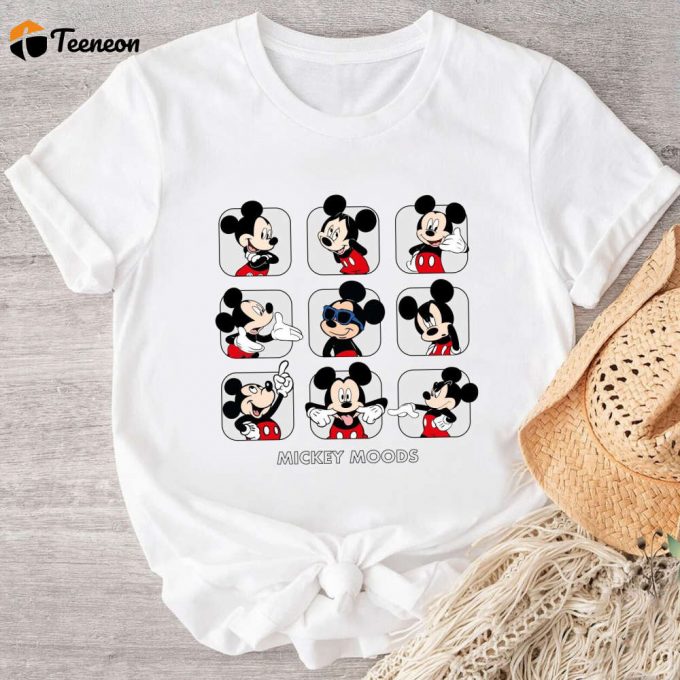 Disney Mickey And Friends Mickey Mouse Moods Shirt, Magic Kingdom Trip Unisex T-Shirt Family Birthday Gift Adult Kid Toddler Tee 1