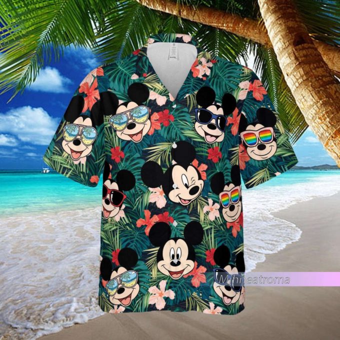 Disney Mickey Mouse Hawaiian Shirt, Funny Mickey Minnie Button Up Shirt, Tropical Shirt, Mickey Mouse Shirt, Vacation Shirt, Aloha Gift 2