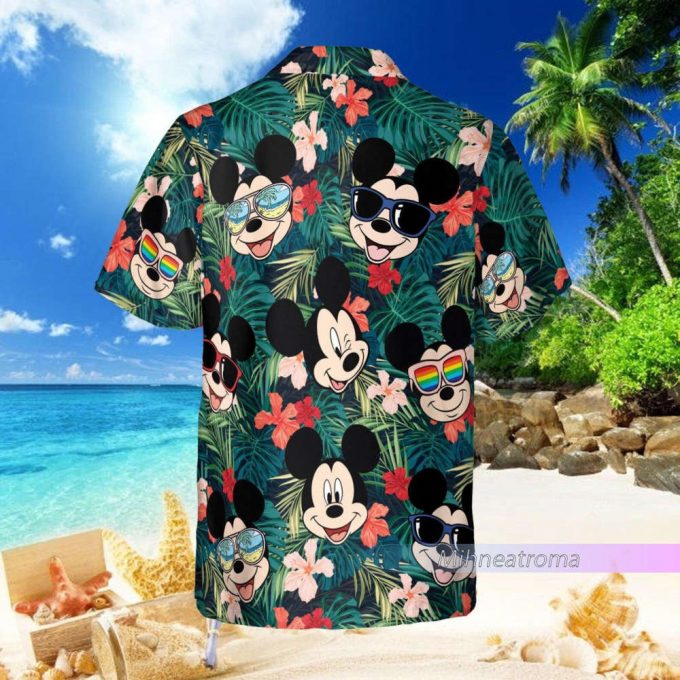Disney Mickey Mouse Hawaiian Shirt, Funny Mickey Minnie Button Up Shirt, Tropical Shirt, Mickey Mouse Shirt, Vacation Shirt, Aloha Gift 3