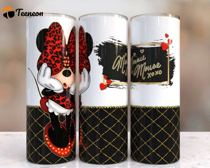 Disney Minnie Mouse Red And Gold 20 Oz Tumbler, Tumbler For Cold Drink