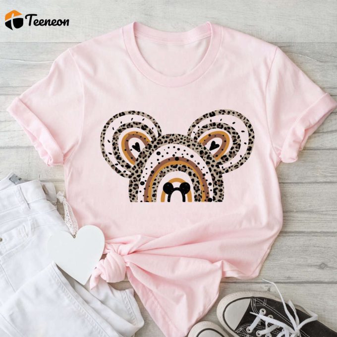 Disney Rainbow Cheetah Mickey Ear Shirt, Disney Animal Kingdom Shirt, Mickey Ear T-Shirt, Mom Shirt, Disney Girl Shirt, Disney Woman Shirt