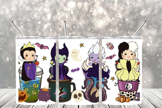 Disney Villain Tumbler Collection, Ursula, Cruella De Vil, The Evil Queen And Maleficient 3