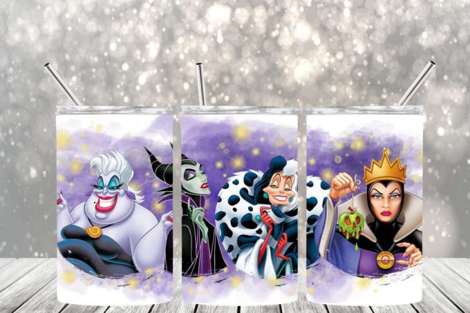 Disney Villain Tumbler Collection, Ursula, Cruella De Vil, The Evil Queen And Maleficient 2