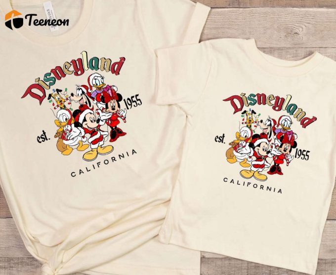 Disneyland Christmas Trip Tshirt: Matching Family Disney Tees California Holiday Gift - Mickey &Amp;Amp; Friends 1