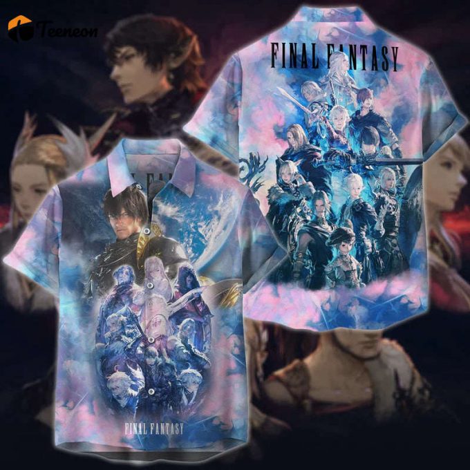 Fianl Fantasy Xiv Video Game 3D Hawaiian Shirt, Button Up Shirt, Fianl Fantasy Birthday Shirt, Videos Game Hawaiian Shirt 1