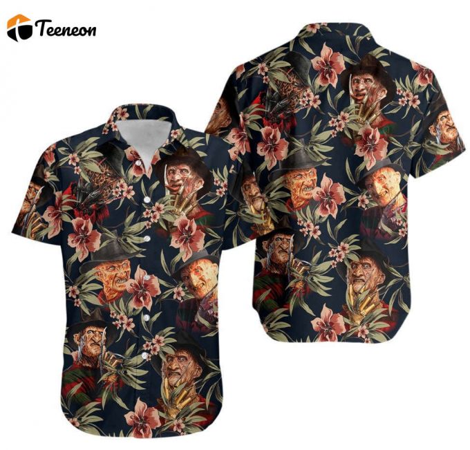 Freddy Krueger Hawaiian Shirt,Freddy Krueger Hawaiian Shirt, Horror Tropical Hawaii Shirt, Nightmare On Elm Street Aloha Shirt