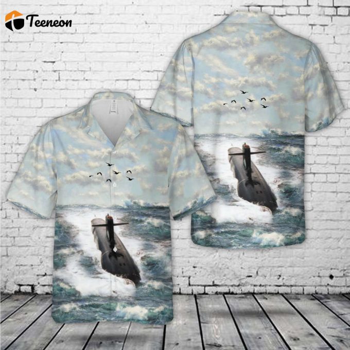 French Navy Triomphant-Class Submarine Hawaiian Shirt Gift For Dad Father Days 1