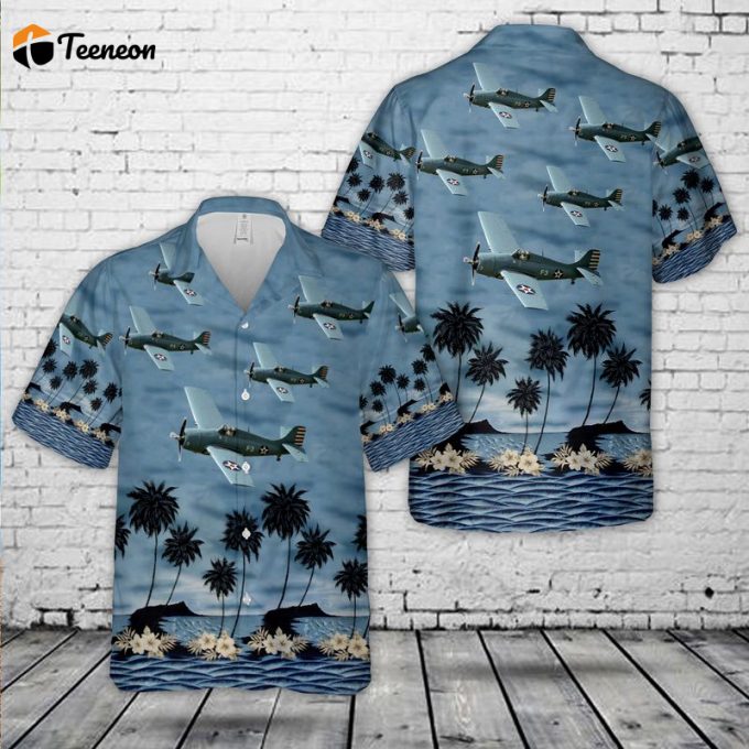 Grumman F4F Wildcat Us Navy Wwii Fighter Plane Hawaiian Shirt Gift For Dad Father Days 1