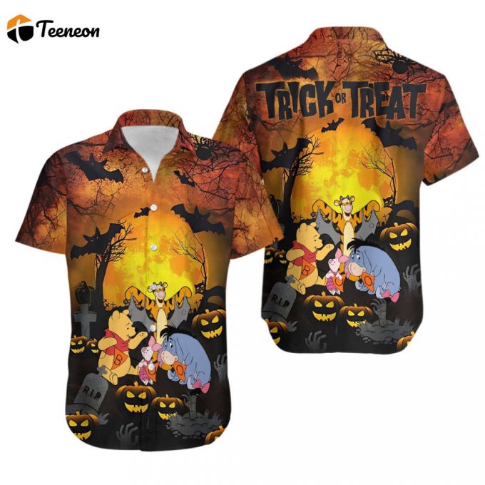 Halloween Donald Duck Funny Hawaiian Shirt, Disney Stitch Halloween Hawaiian Shirt, Pooh And Friend Hawaian Shirt, Halloween Gifts 1