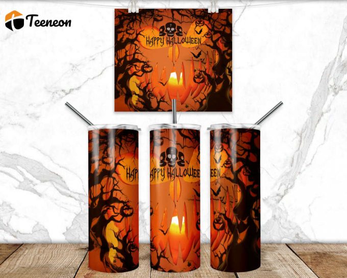 Halloween Tumbler Wrap Sublimation 20 Oz Skinny Tumbler Sublimation Design Download Png Instant Tumbler Design Skinny Sublimation 1