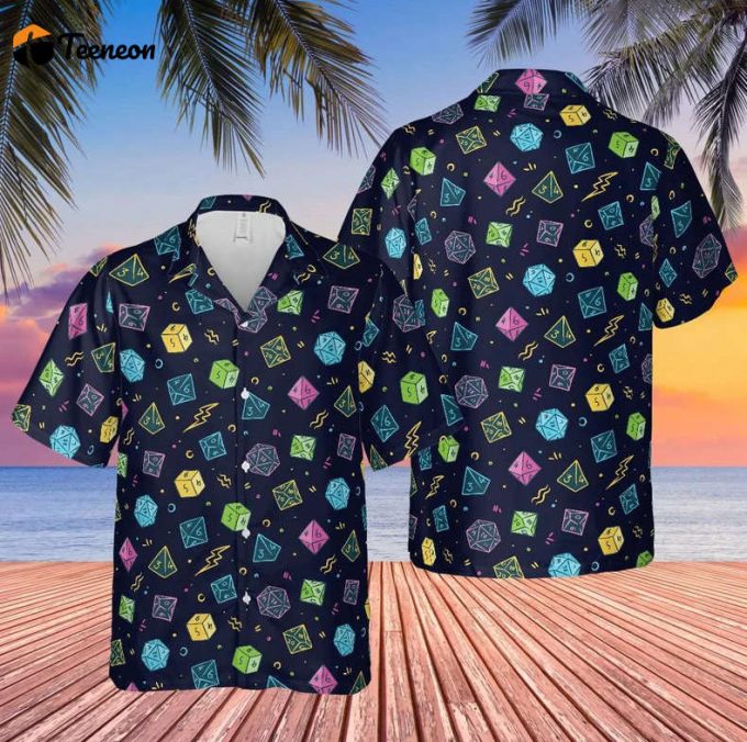 Hawai Shirt,Dungeons And Dragons Hawaiian, Dm Gift, Beach Shirt, Summer Hawai, Family Shirt 3D Hawaii,Hollywood Shirt,Dice Hawai,Dnd.. 1