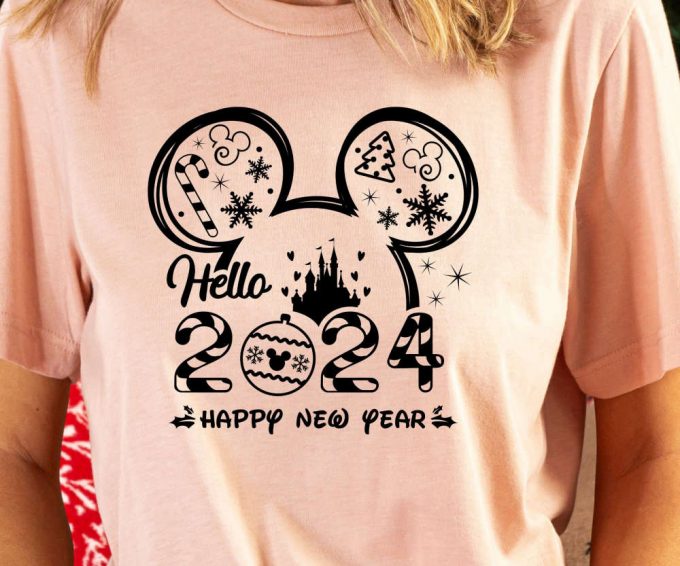 Hello 2024 Mickey Tshirt - Matching Family Disney Trip Shirts &Amp; New Year Gift 4