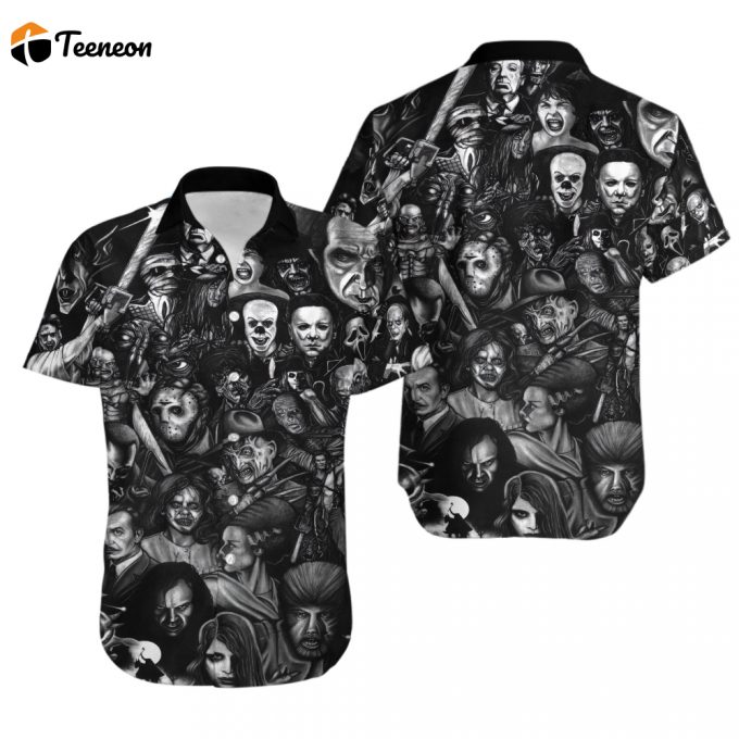 Horror Movie Hawaiian Shirt, Horror Character Summer Shirt, Horror Gifts For Women Men 1