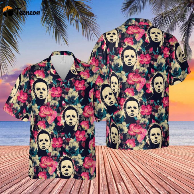 Horror Movie Retro Hawaii Shirt, Horror Movie Button Down Shirt, Horror Friends Lover, Button Up Shirt 1