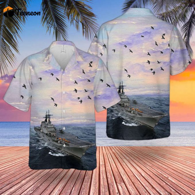 Italian Navy Aircraft Carrier Giuseppe Garibaldi 551 Hawaiian Shirt Gift For Dad Father Days 1