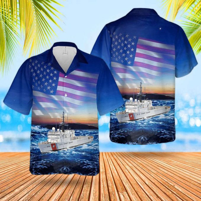 Gifts 2024Gifts 2024 United States Coast Guard Uscgc Tampa (Wmec-902) Reliance-Class Cutter Hawaiian Shirt 1