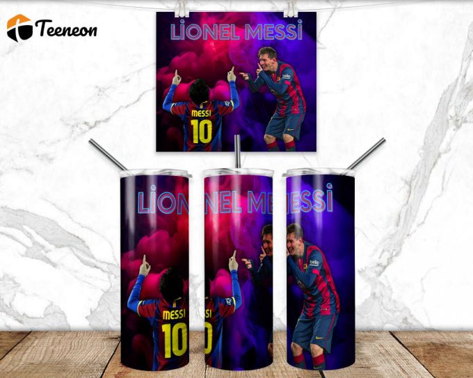 Leo Messi Tumbler Wrap Png 3D Tumbler Design Skinny Sublimation Tumbler 1