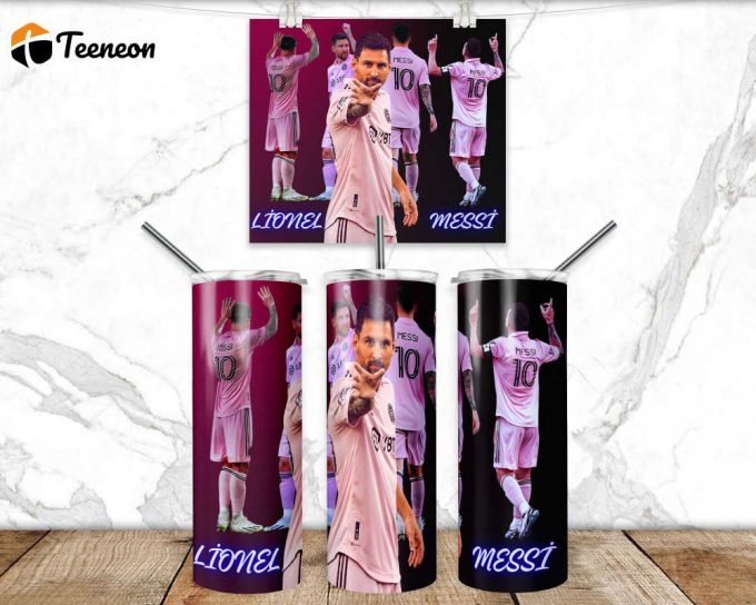 Lionel Messi Tumbler Wrap Png 3D Tumbler Design Skinny Sublimation Tumbler 1