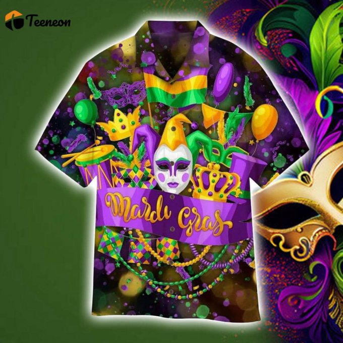 Mardi Gras Festival Party Hawaiian Shirt, Mardi Gras Hawaiian, 3D Hawaiian Aloha Shirt, Hawaii Shirt For Men And Women, Summer Hawaiian. 1