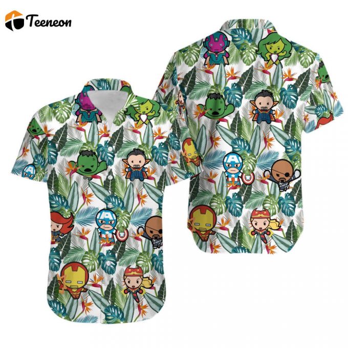 Marvel Avengers Hawaiian Shirt, Marvel Superhero Hawaiian Shirt, Avengers Hawaiian Shirt 1