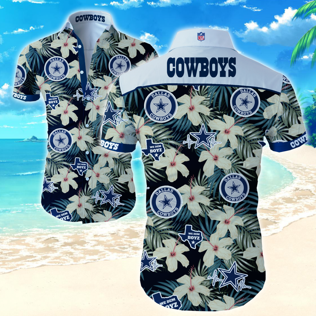 Men'S Dallas Cowboys Button Up Hawaiian Shirt 3