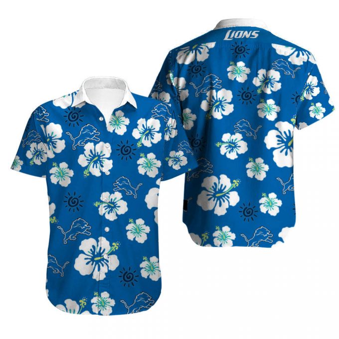 Men’s Detroit Lions Hawaiian Shirt Tropical 1