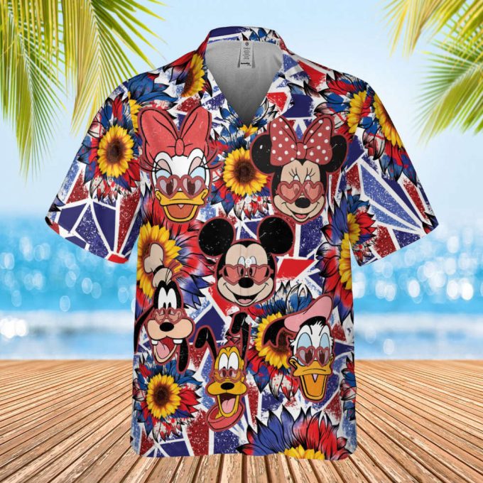 Mickey And Friends Hawaiian Shirt, 4Th Of July Shirt, Trip Vacation Shirt, Minnie Mouse Summer Hawaiian, Comfort Colors Wdw Hawaiian Shirt 2