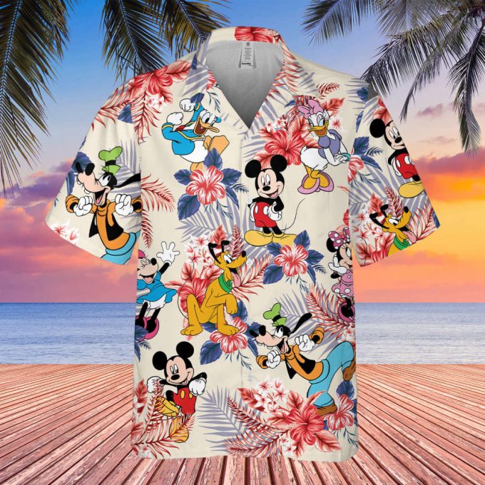 Mickey And Friends Hawaiian Shirt, Comfort Colors Wdw Hawaiian Shirt, 4Th Of July Shirt, Trip Vacation Shirt, Minnie Mouse Summer Hawaiian 2