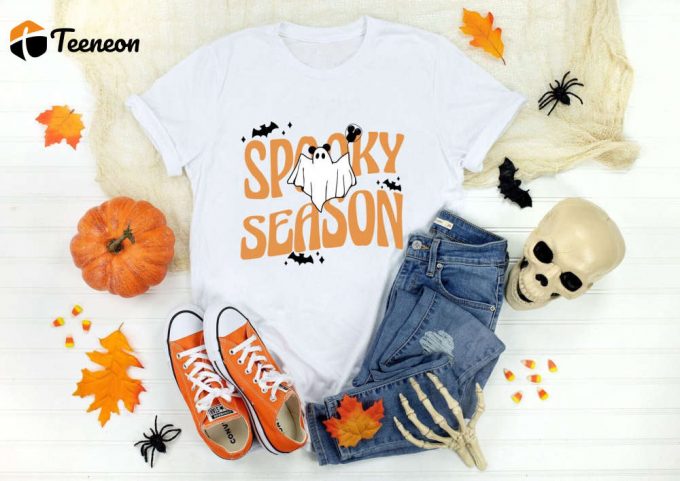 Mickey Ghost Spooky Season With Pumpkin Shirt, Cute Mickey Boo T-Shirt, Disney Disneyland Halloween Party Gift, Mickey'S Not So Scary 1