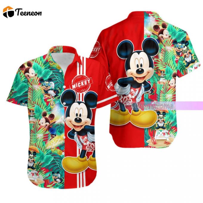 Mickey Hawaiian Shirt, Mickey Mouse Shirt, Mickey Button Shirt, Disney Shirt, Mickey Hawaii Shirt, Disney Vacation Shirt, Mickey Gifts 1